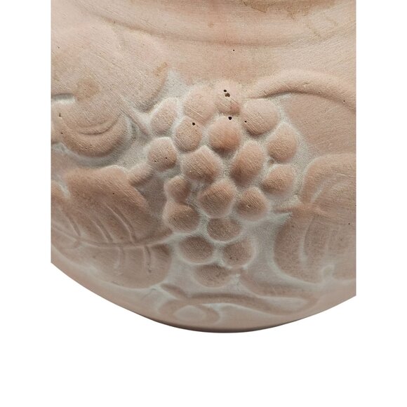 Terracotta Vase With Embossed Grape & Leaf Design - Picture 4 of 8